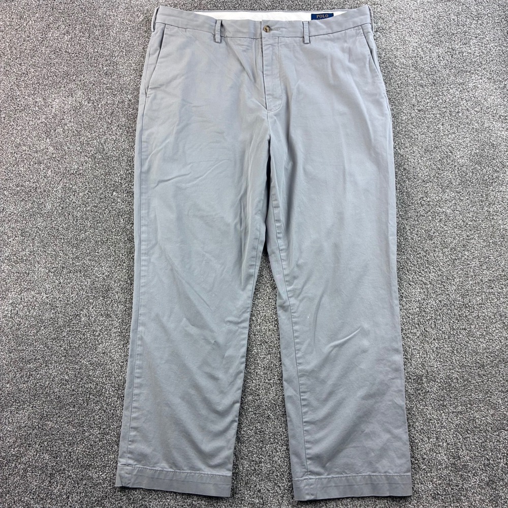 Polo Ralph Lauren Chino Pants Mens 38x30 Gray Cotton Stretch Classic Fit